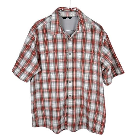 Wrangler Fast Dry Material Plaid Short Sleeve Button Down Shirt Size Large - Picture 1 of 6